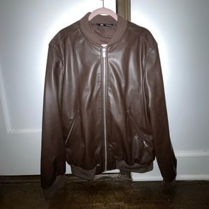 Men's Vegan Leather Bomber
